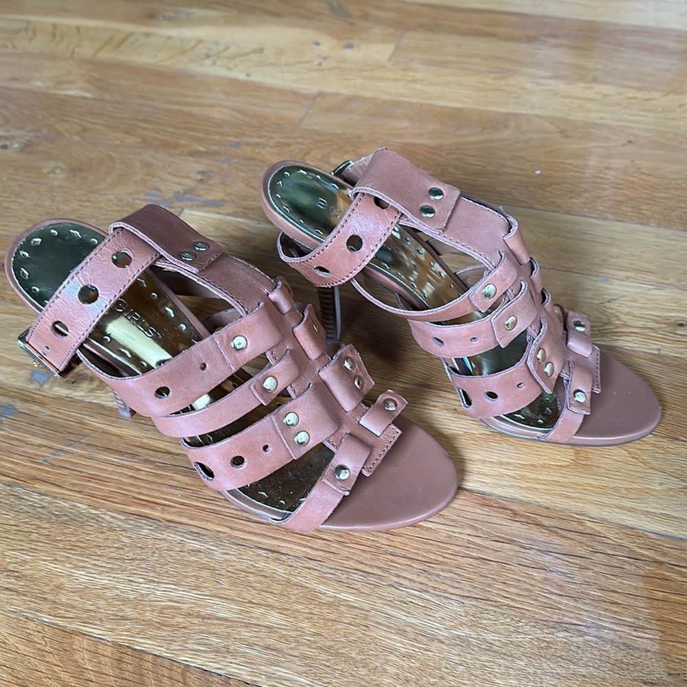 BCBGirls natural leather high heels sandals